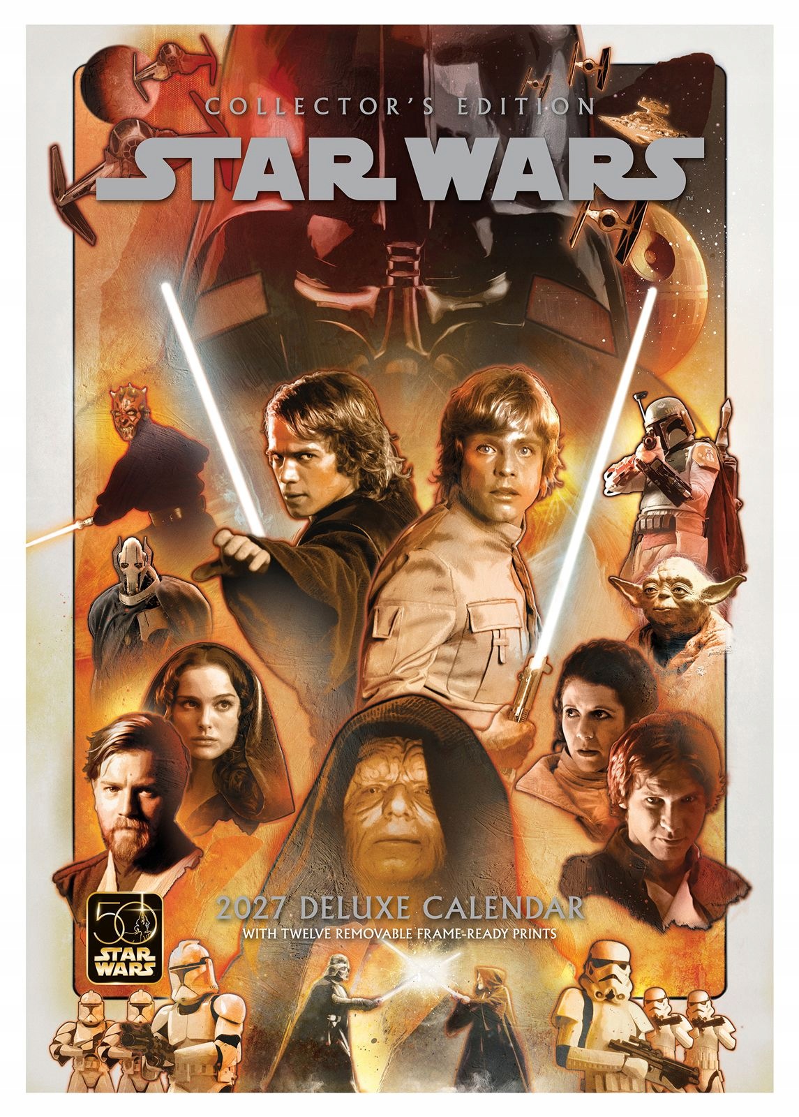 Kalendarz ścienny A3 Deluxe 2027 Star Wars Gwiezdne Wojny 30x42 cm