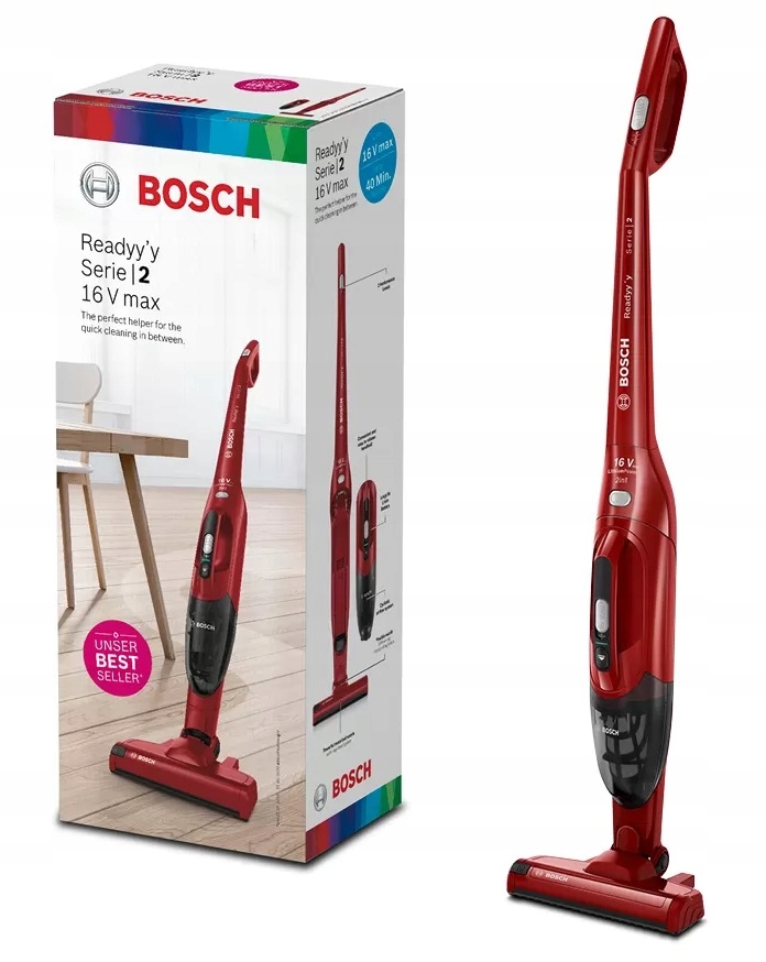 Vertikálny, bezvreckový, bezdrôtový vysávač Bosch Readyy 2/ 40min