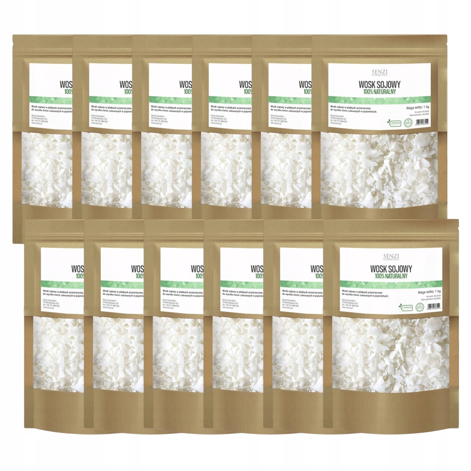 Vosk Na Odlévání Svíček 100% přírodní Vegan Premium Diy 12x1kg