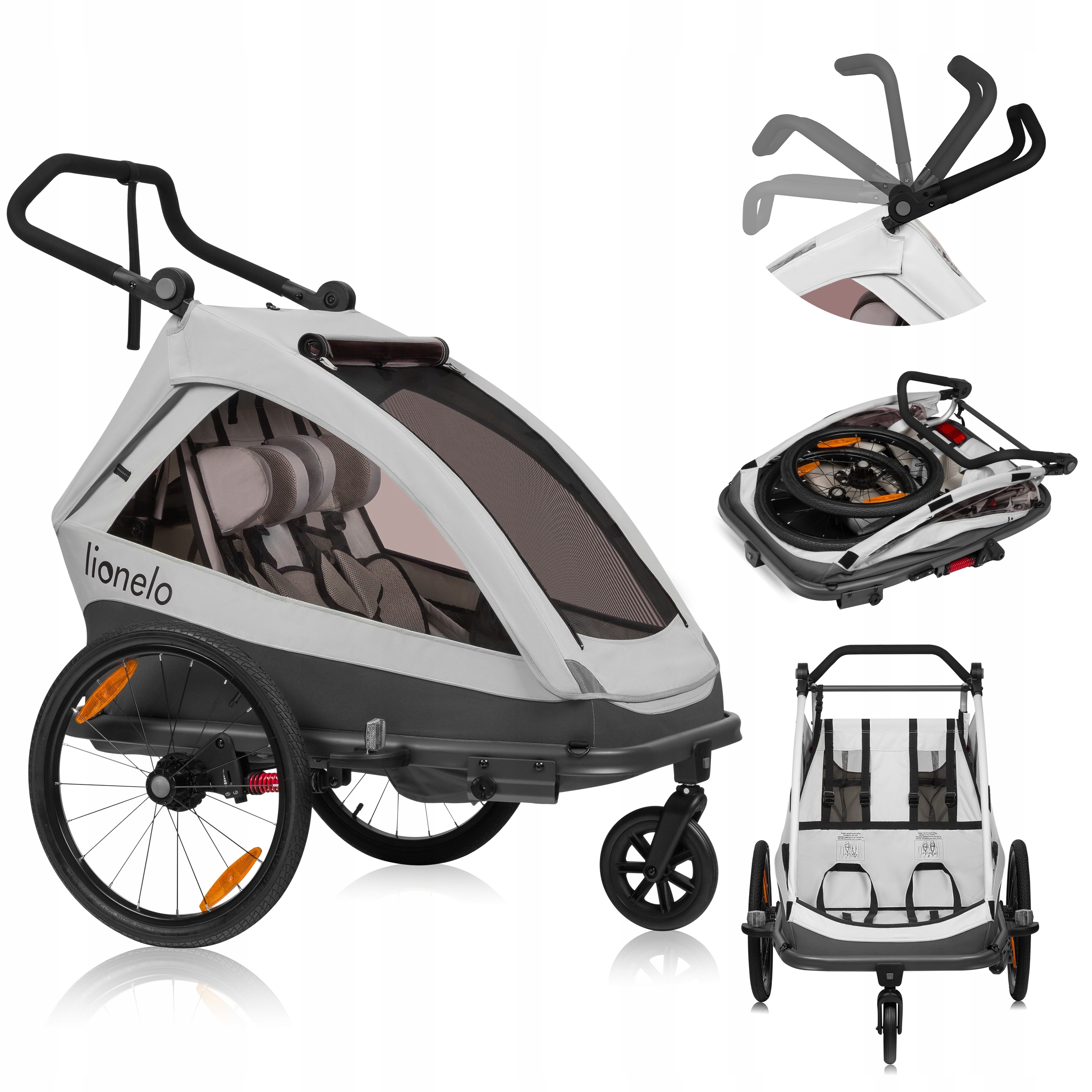 Lionelo Skládací cyklopřívěs pro děti 2v1 sportovní kočárek Cama