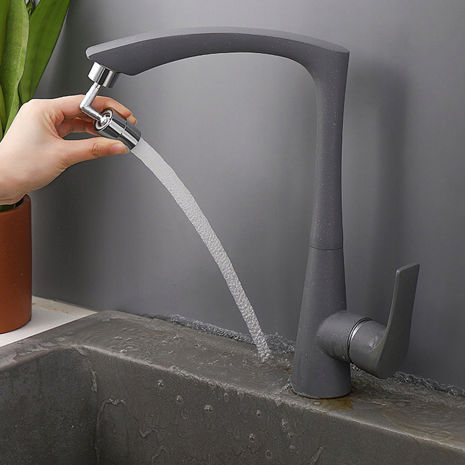 KRAN OBROTOWY PERLATOR 360° FILTREM DO BATERII Wysokość 1 mm