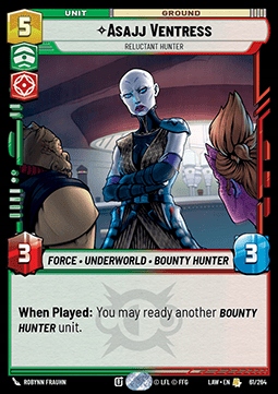 Karta Asajj Ventress, Reluctant Hunter SWU LAW #061