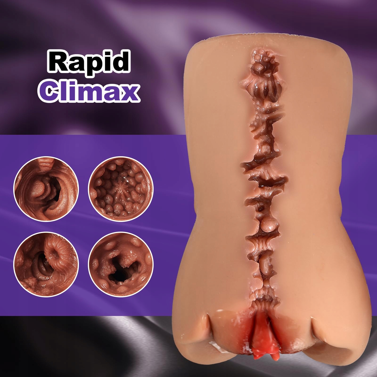 REALISTISCHE Masturbator Dla Mężczyzn 3D Vagina Klitoris Anal Sex Zabawka — miniatura 3