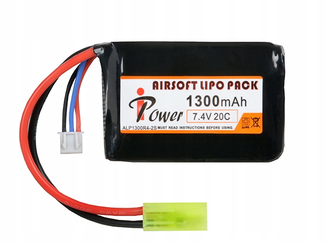Akumulator Bateria LiPo Li-Po 7,4v 1300mAh Puszka Peq Ak M4 G36 Replik Asg