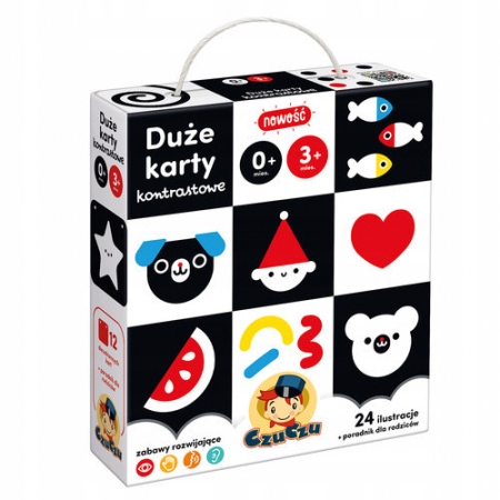 

Duże karty kontrastowe. CzuCzu dla dzieci 0-3 m.+
