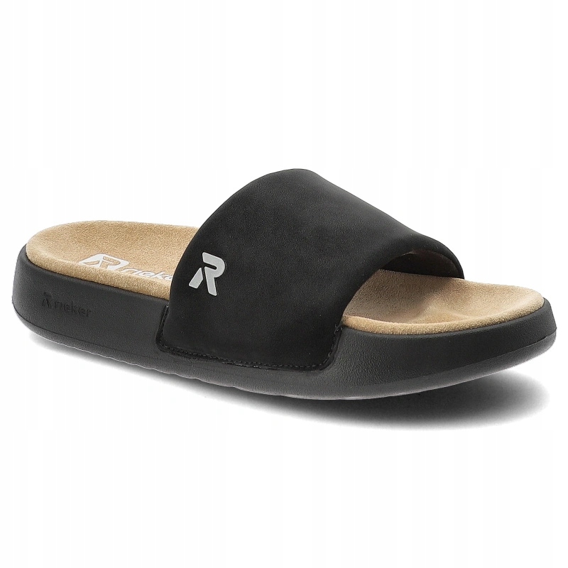 Nazouváky pantofle Rieker, černé, W3250-00
