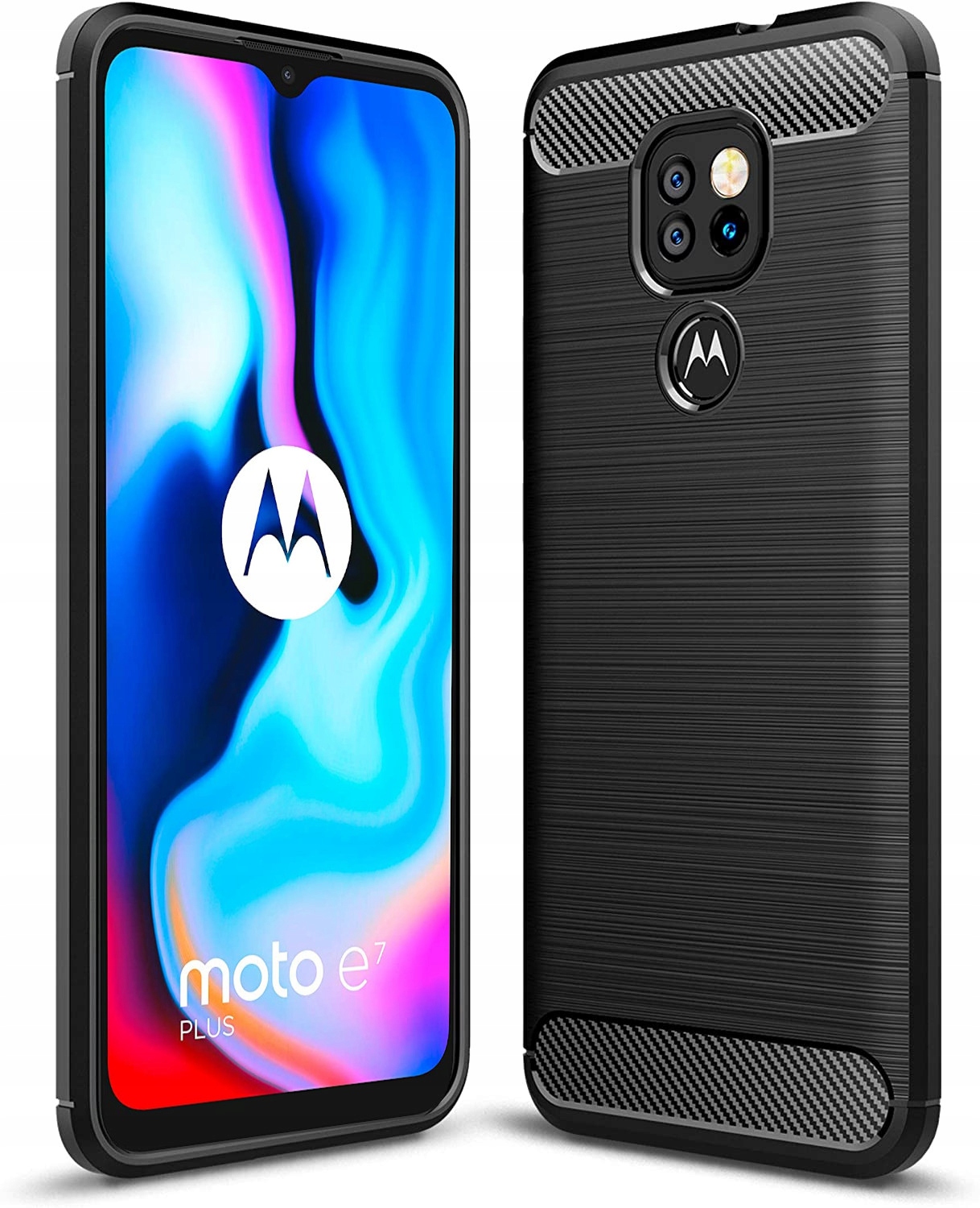 

Etui Pancerne Karbon Do Motorola E7 Plus Szkło