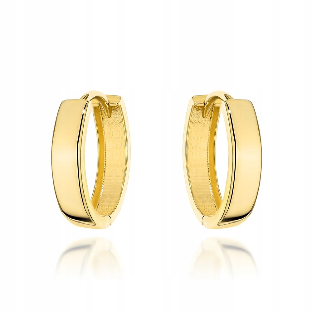 Náušnice ze zlata ryzosti 585, hladké, oválné, s anglickým zapínáním pro maminku