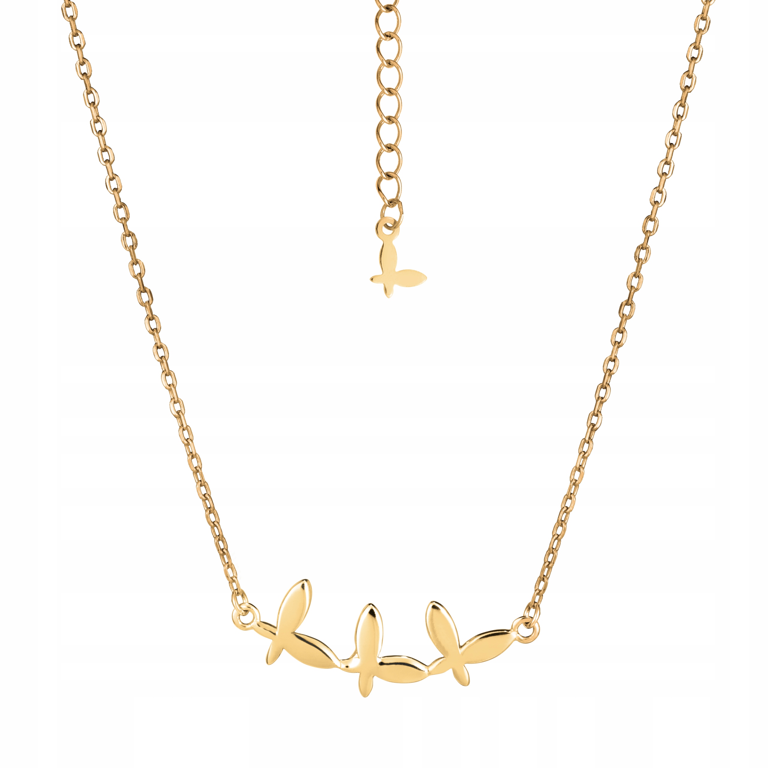 Naszyjnik Pozłacany Celebrytka Połączone Motyle Łańcuszek Srebro 925 Sadva