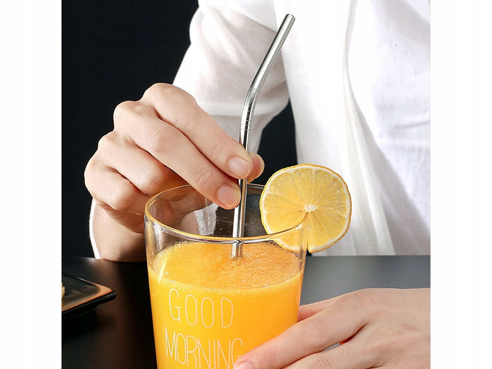 SŁOMKI METALOWE RURKI WIELORAZOWE + CZYŚCIKI EKO Długość 21.5 cm