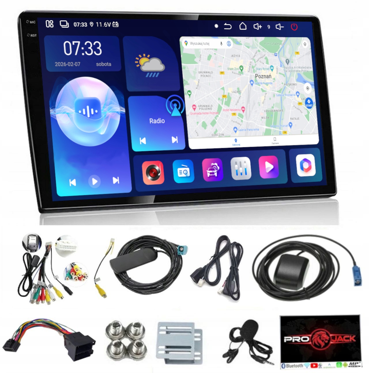 Navigační Rádio Carplay 2 Din Gps Android Wifi 6 Gb 128 Gb Sim 10 Palců Qled