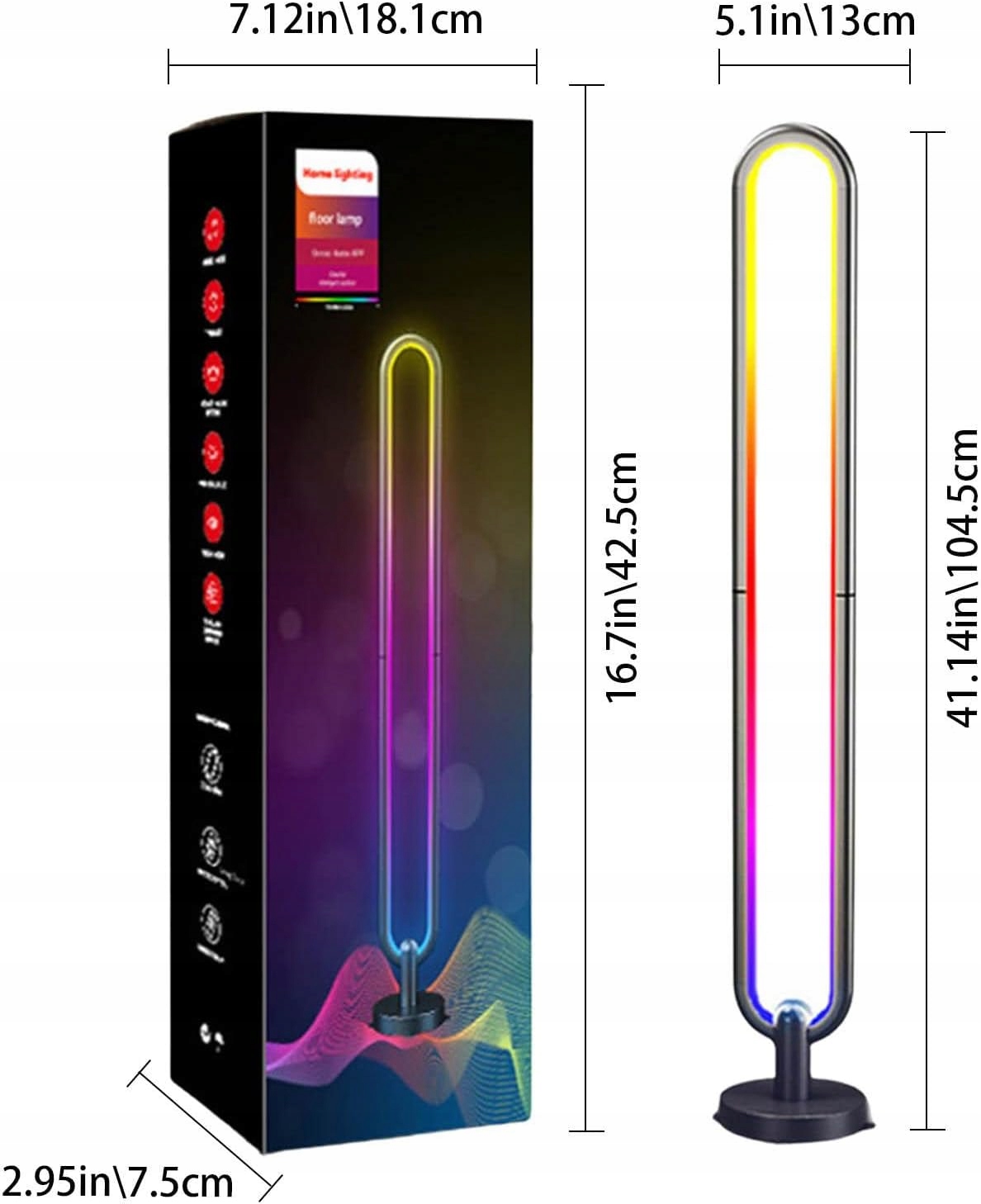 LAMPA LED podłogowa WIFI SMART TUYA PLUG RGBW INTELIGENTNA MOCNA JAKOŚĆ Marka AKB-Poland