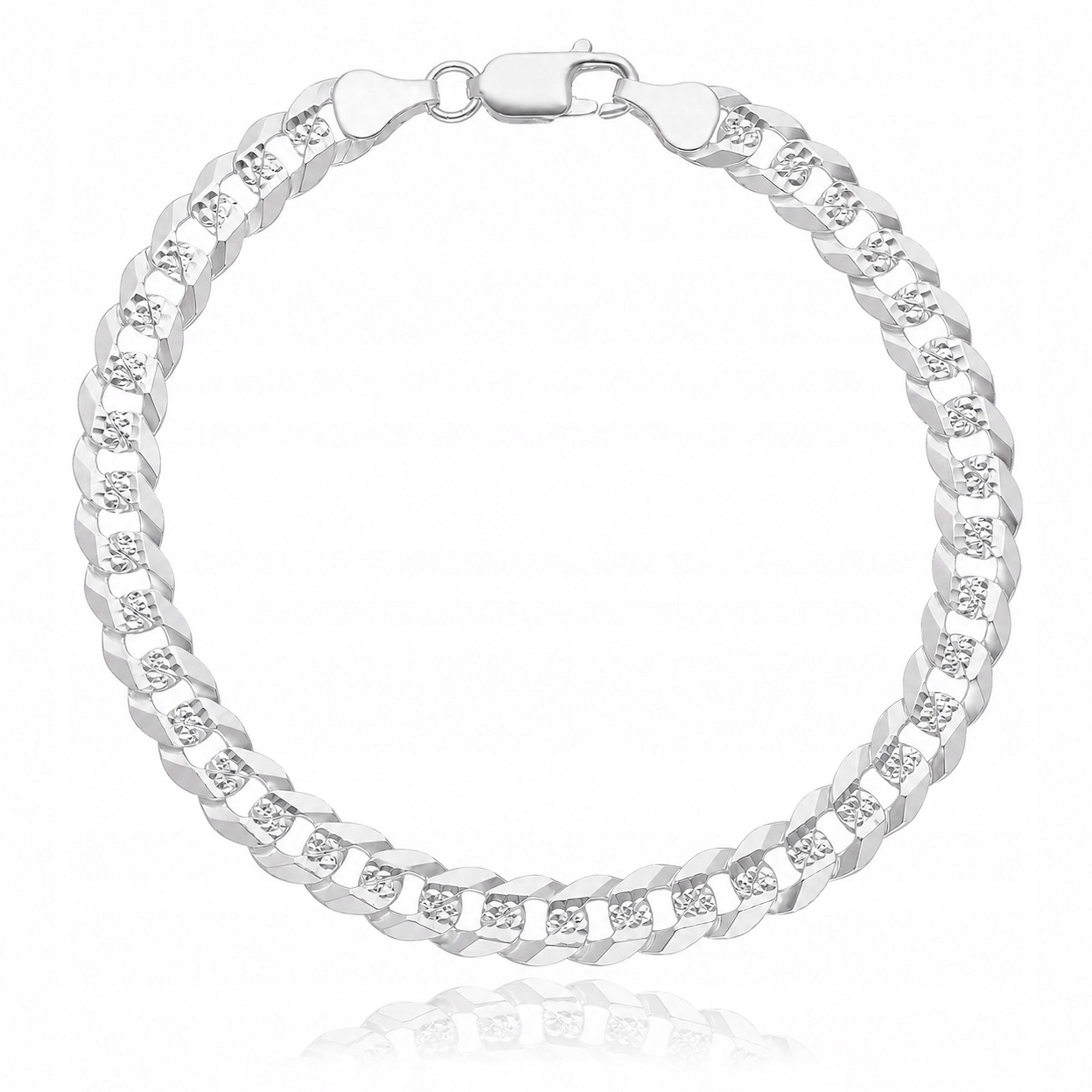 Stříbrný náramek 925 Pancíř Pave dámský pánský elegantní, pevný, 21 cm