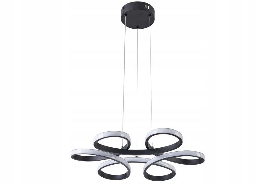 Led závesná lampa Burton 40 W čierna s nastaviteľnou výškou Reality