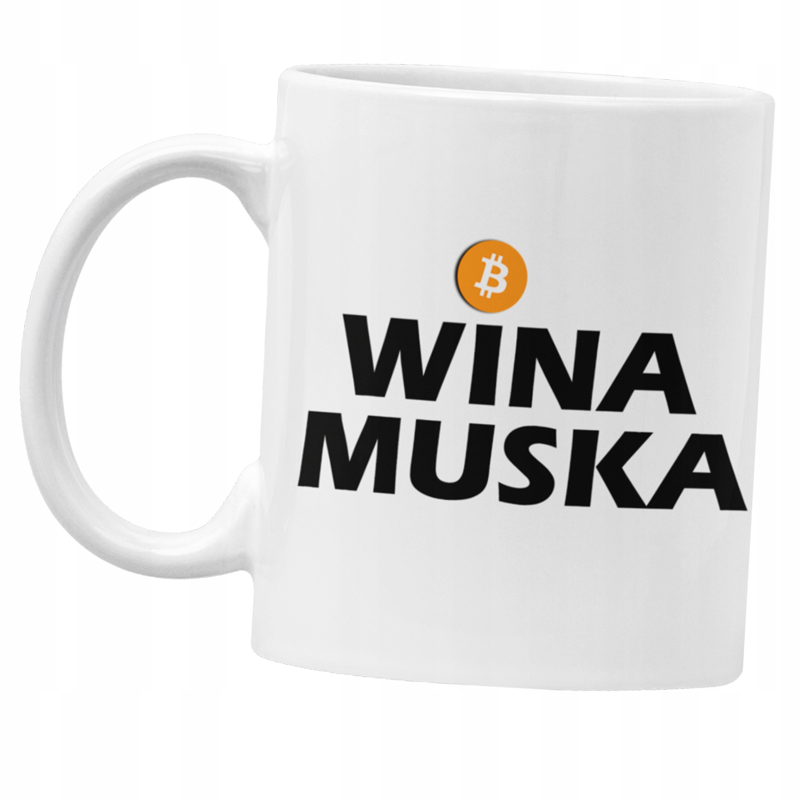 

Kubek Bitcoin kryptowaluty krypto wina Muska musk