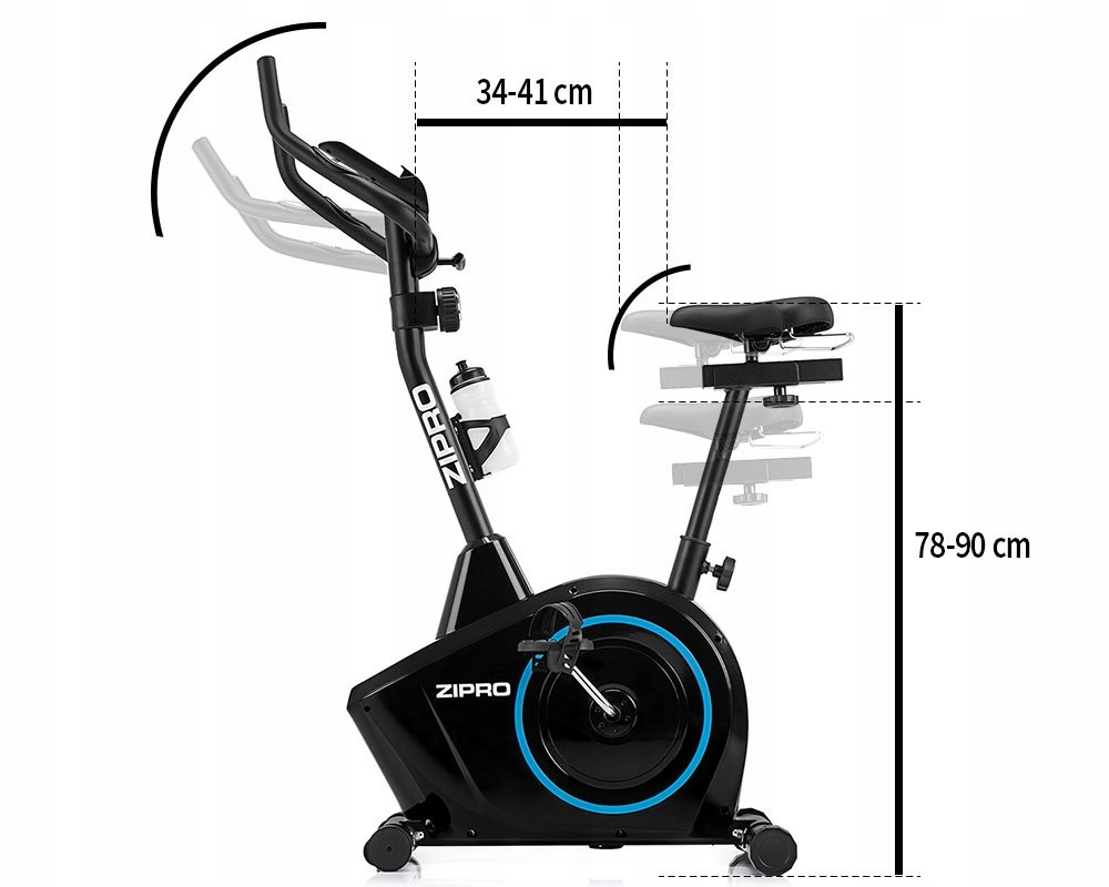 ROWEREK STACJONARNY ROWER TRENINGOWY BOOST - ZIPRO Szerokość produktu po rozłożeniu 47 cm