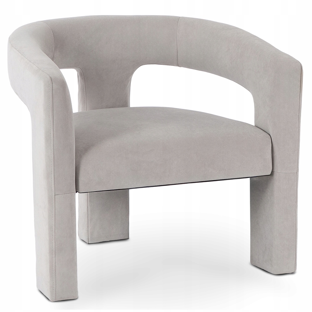 Čalouněné sedací křeslo do toaletního stolku Velurové šedé Lille