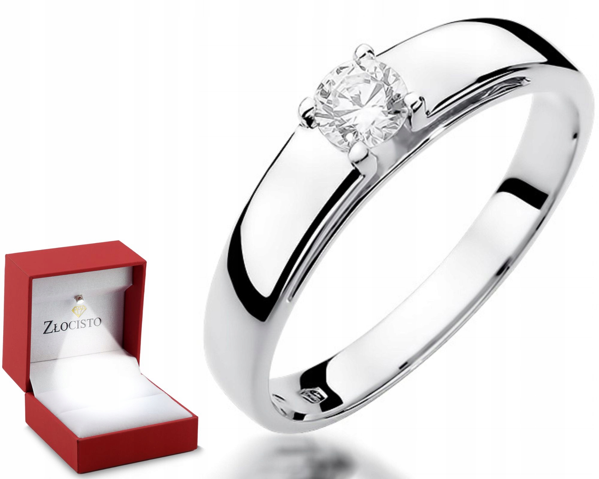 Prstýnek Briliant 0,23 Ct Bílé Zlato 585 Gravírování