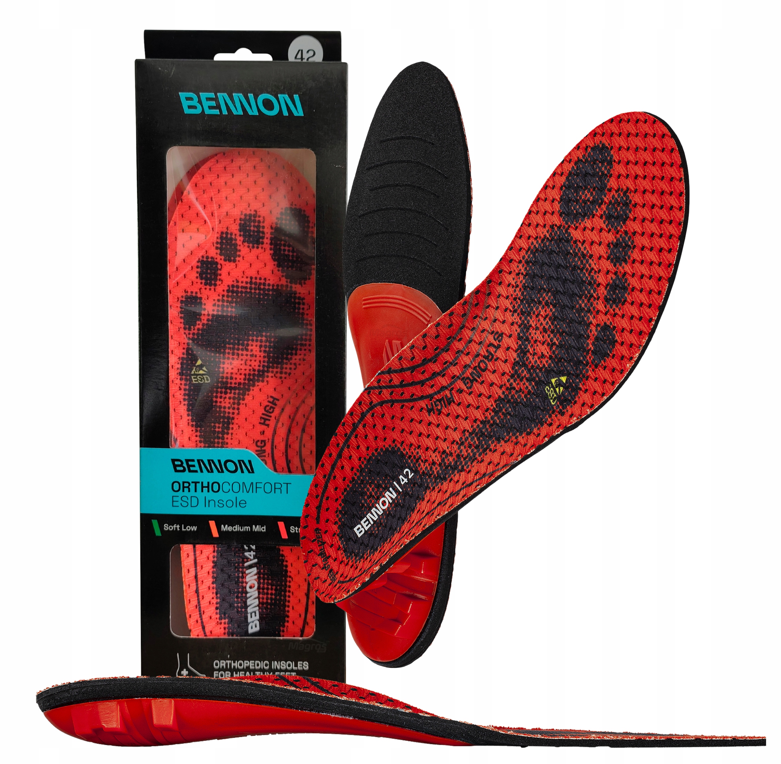 Vložky do bot Supinace Pronace Bennon Orthocomfort Esd Strong High 42