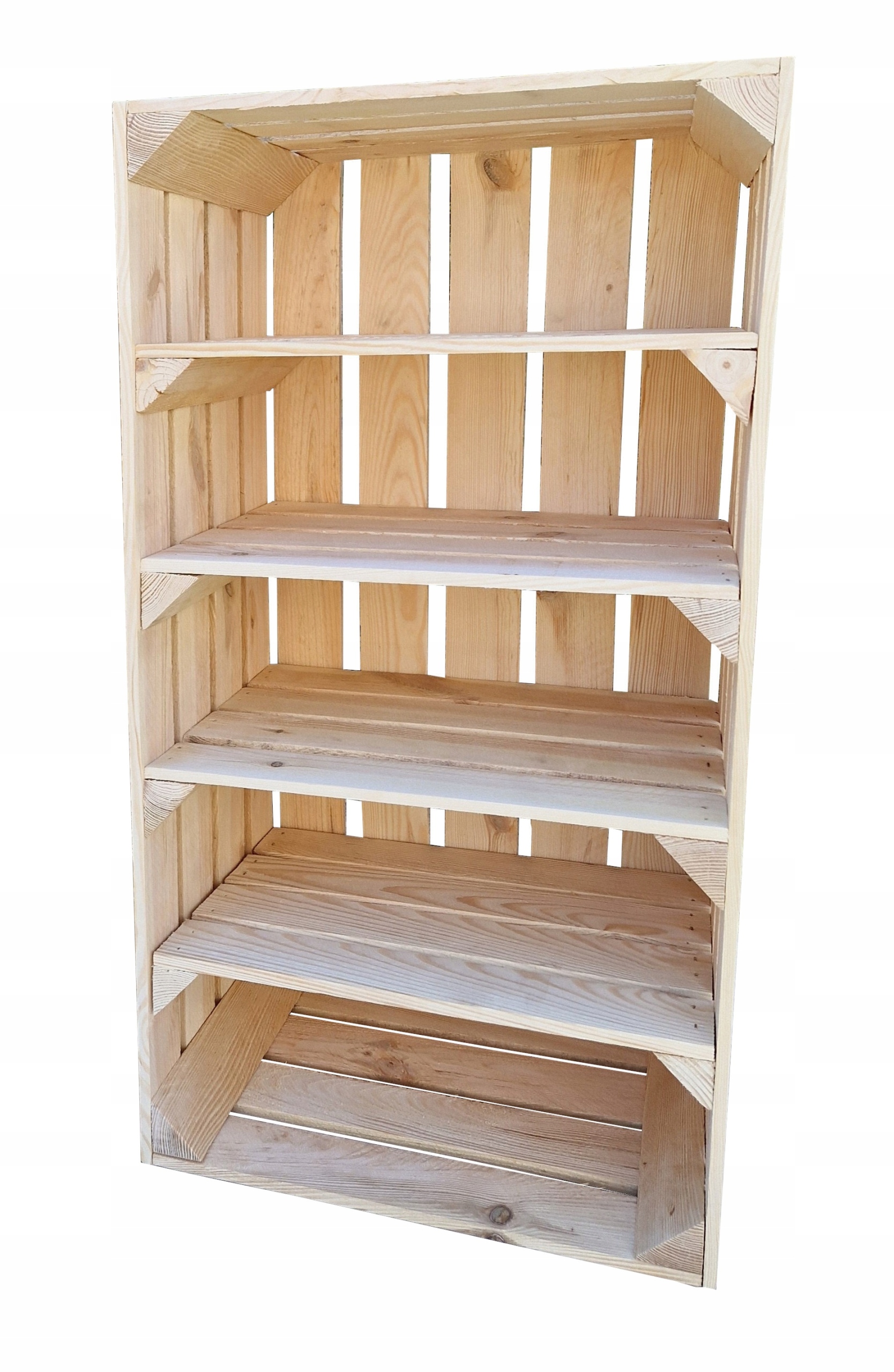 Dřevěná Skříňka Se 4 Policemi, 75x40x30, Přírodní Regál Pro Skladování