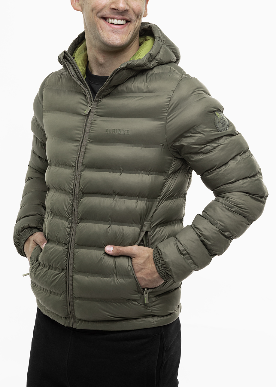 Alpinus pánská teplá sportovní prošívaná zimní bunda s kapucí vel