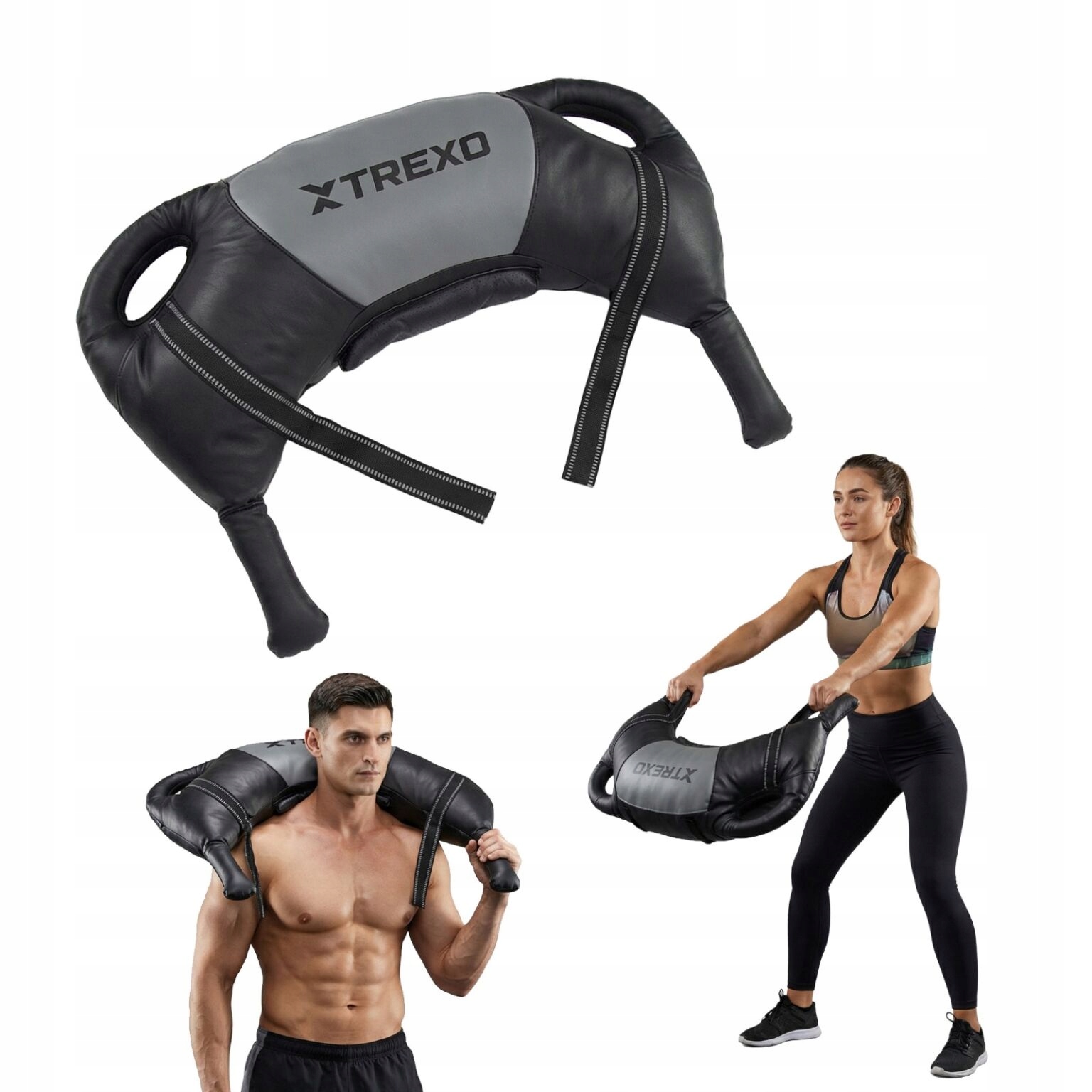 Bulharský zátěžový vak na cvičení Xtrexo 5 kg, černý, Odolný