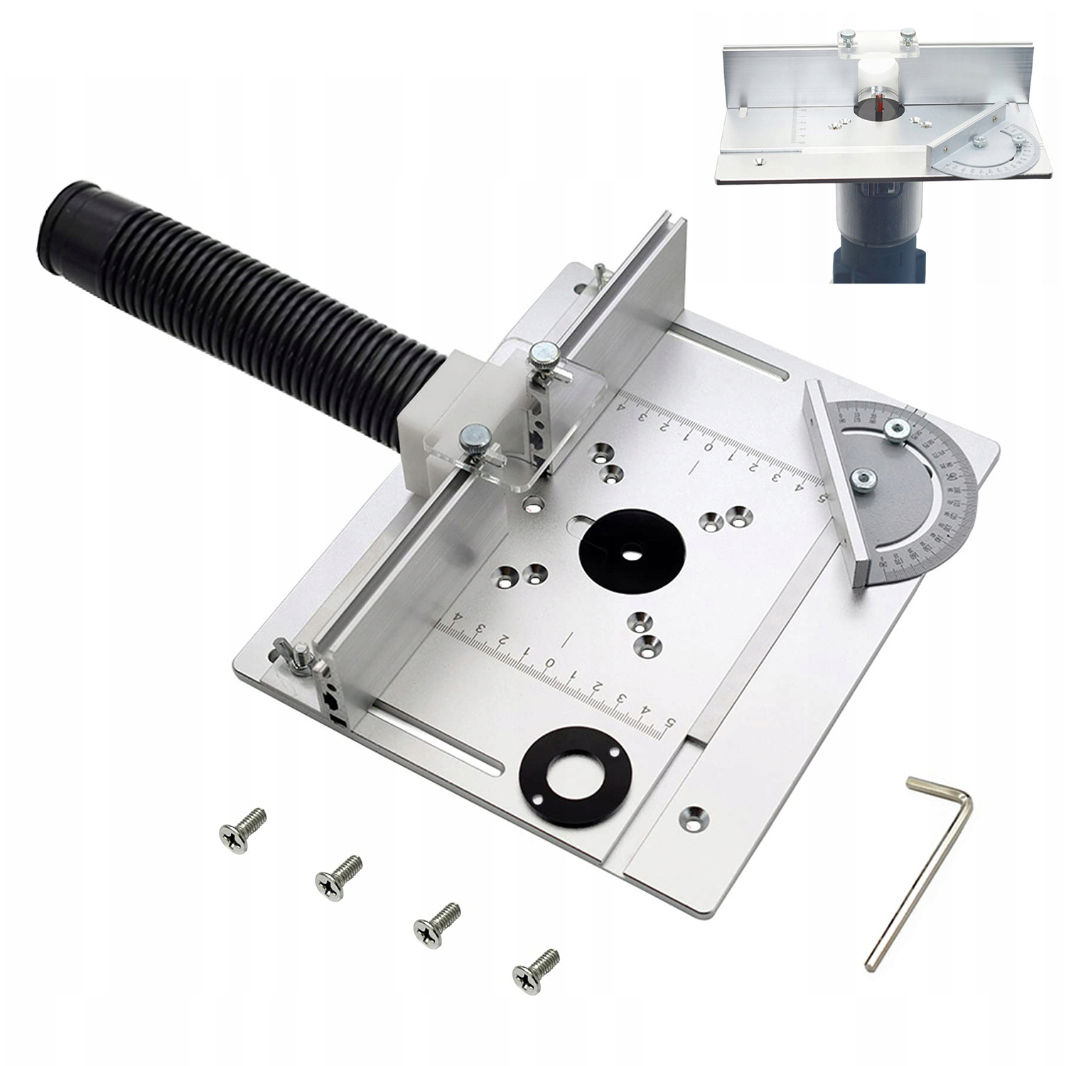 BLAT DO FREZARKI ALUMINIUM WKŁADKA DO STOŁU Z TYLNYM PŁOTEM