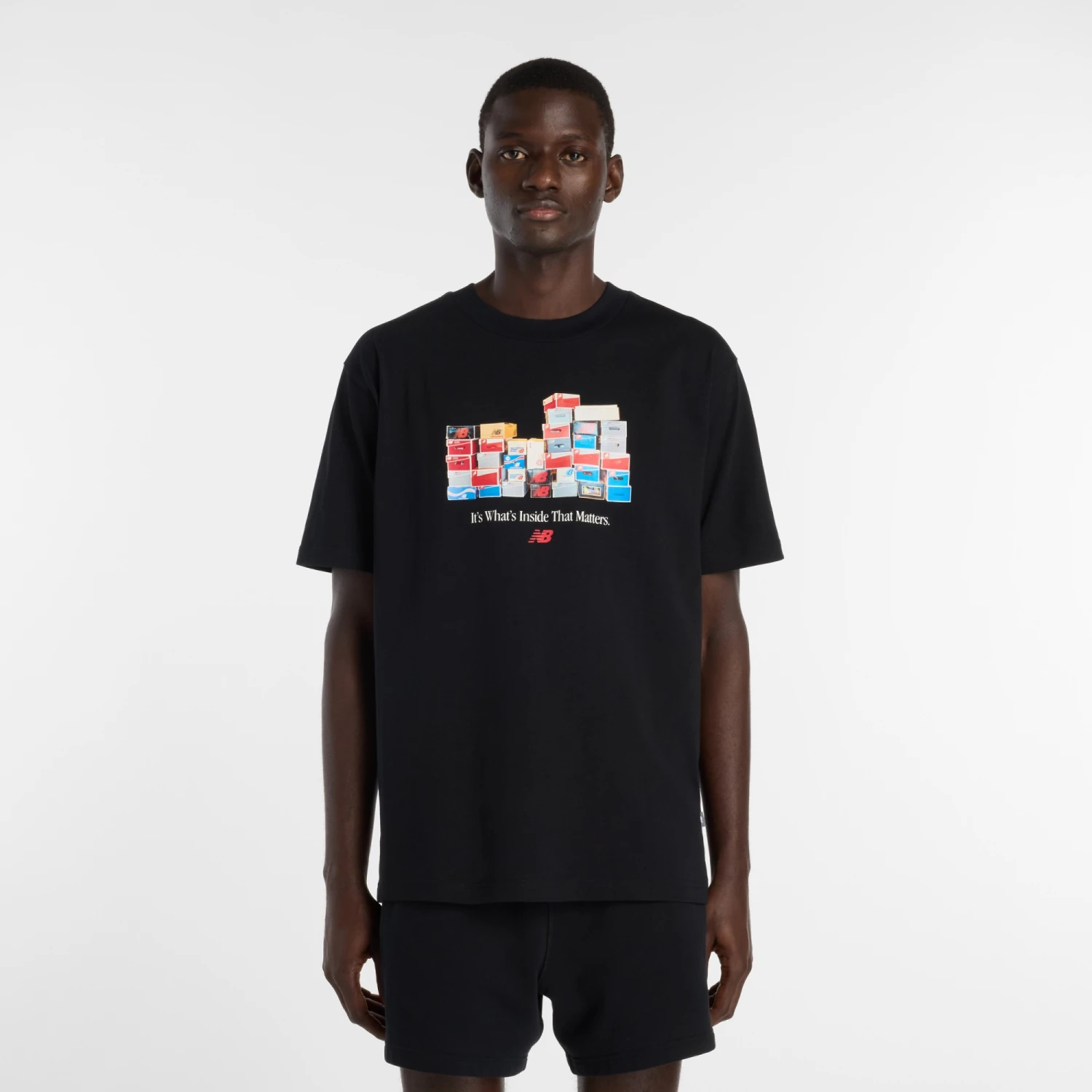 T-shirt New Balance Boxes czarny męski