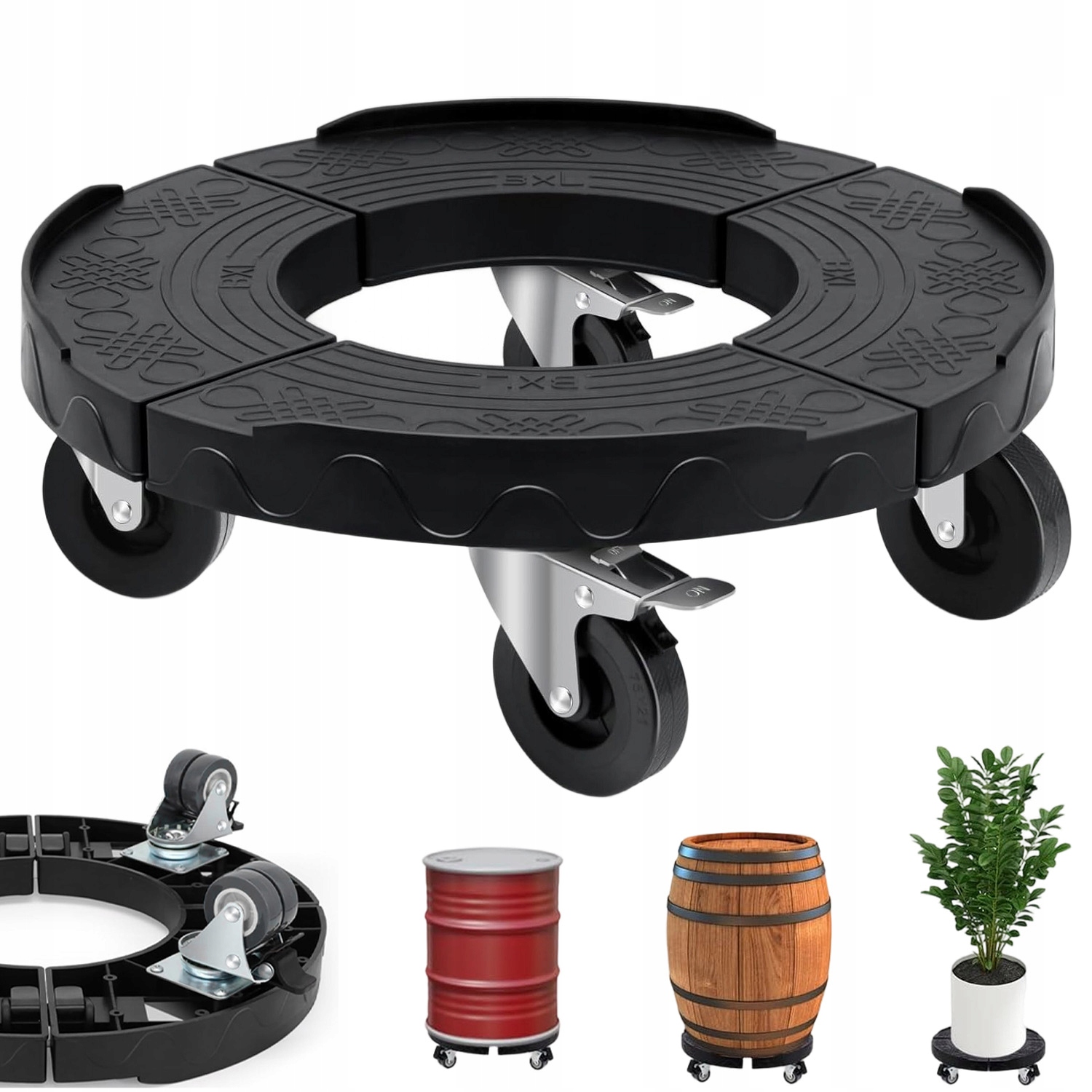 Podstavec Stojan Pod Květináč Květinový Plošina Na Kolečkách Nerezová Ocel