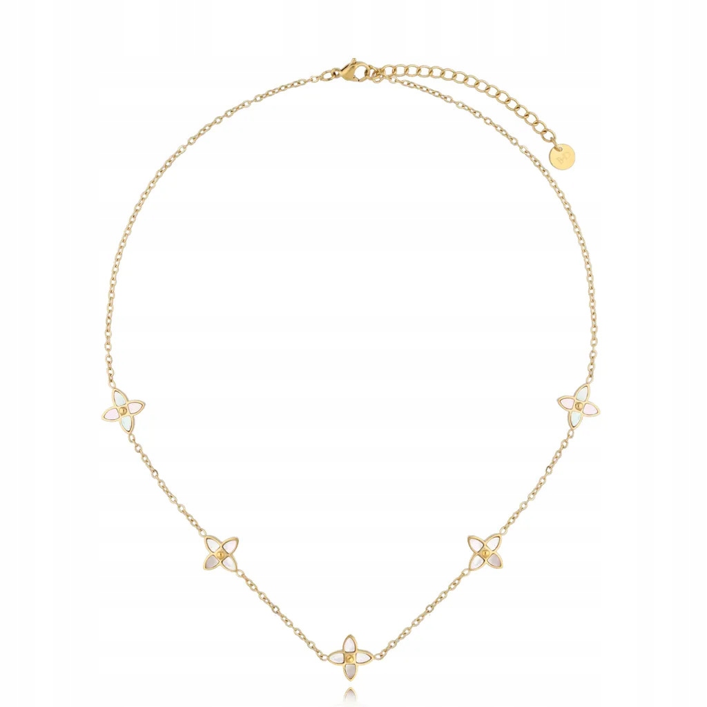 Náhrdelník By Dziubeka zlatý čtyřlístek 45 cm