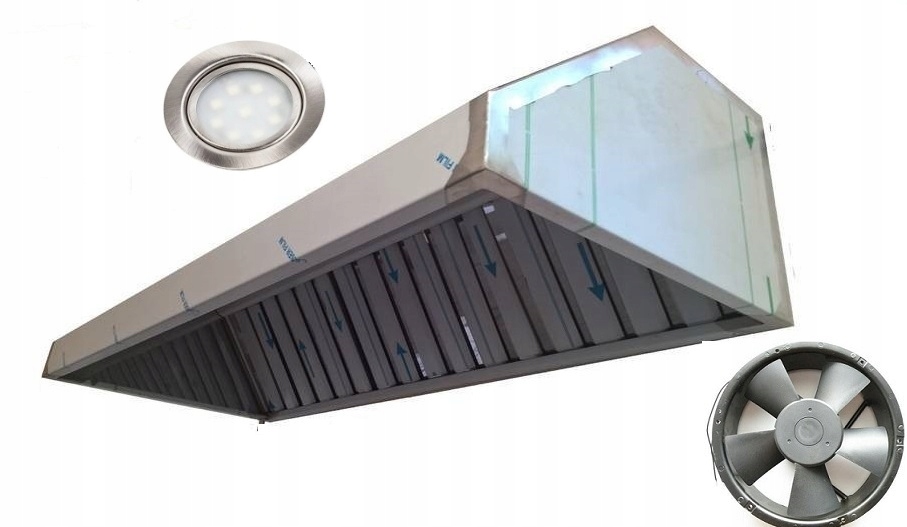 Gastronomický odsavač par 200x70x40 Filtr VentilátorXXL Ledy