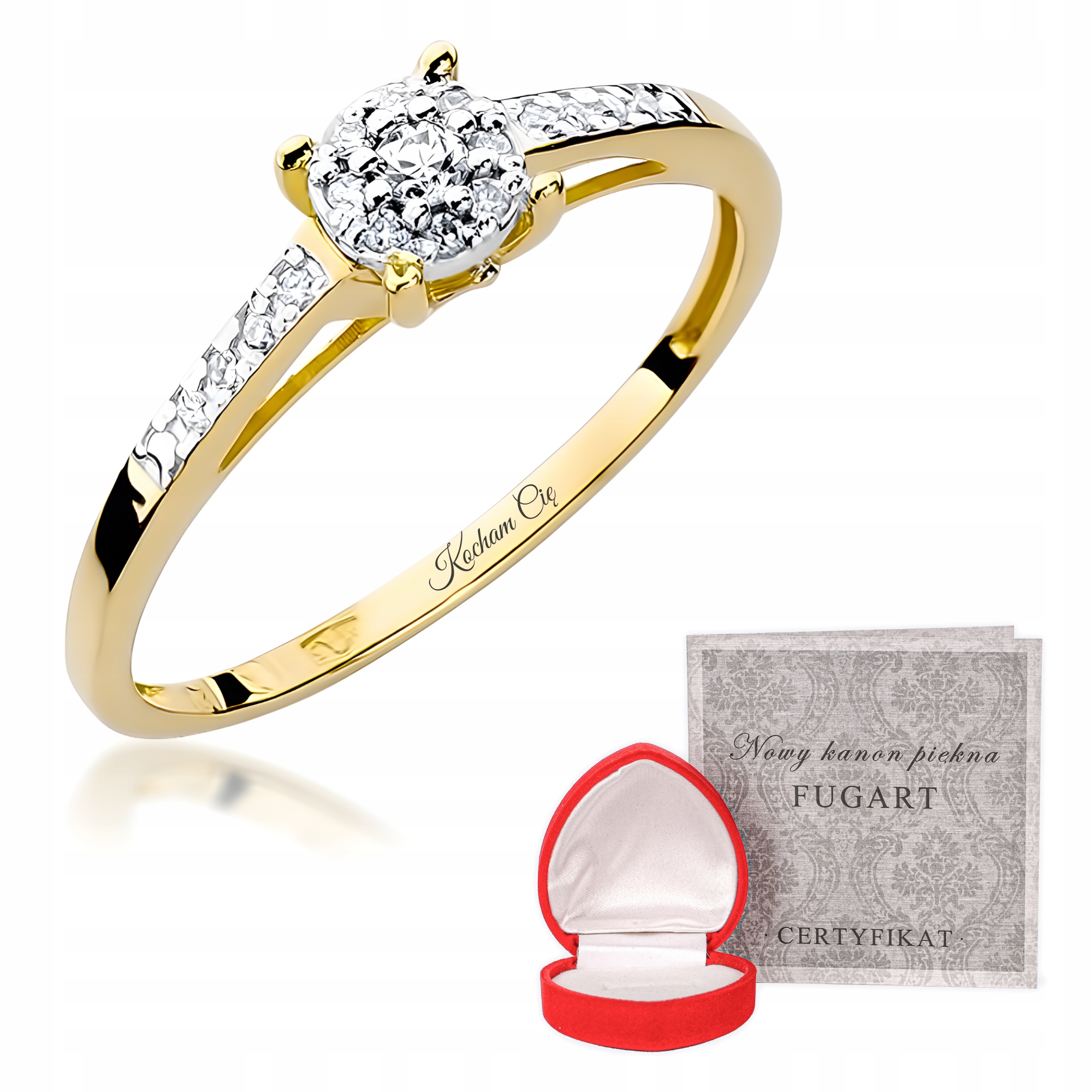 Prstýnek Zásnubní Prstenn 585 S Diamanty r14 Personalizované Gravírování