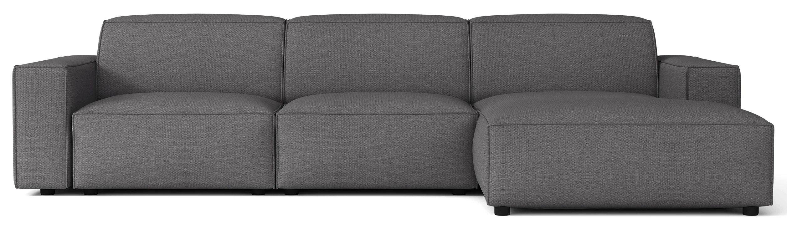 Rohová Sedací Souprava Sellmo L-tvarovaný, pravostranný, tmavě šedá žinylka