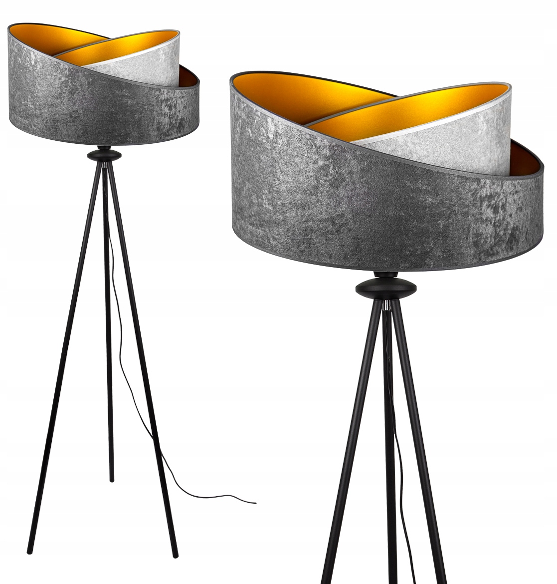 

Lampa stojąca podłogowa trójnóg abażur Loft Led