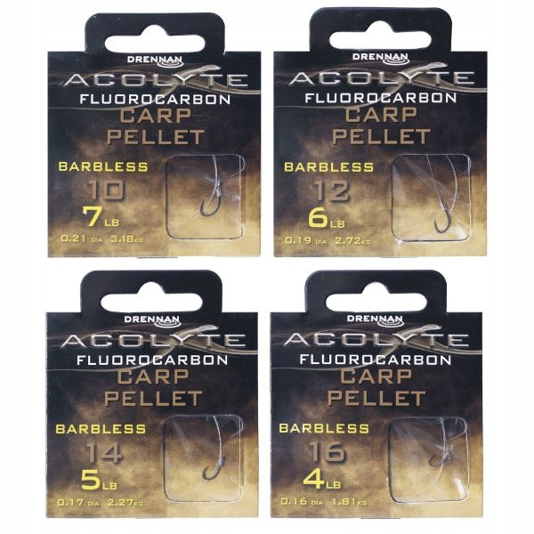 Haczyki z przyponem fluorocarbonowym Drennan Carp Pellet 16