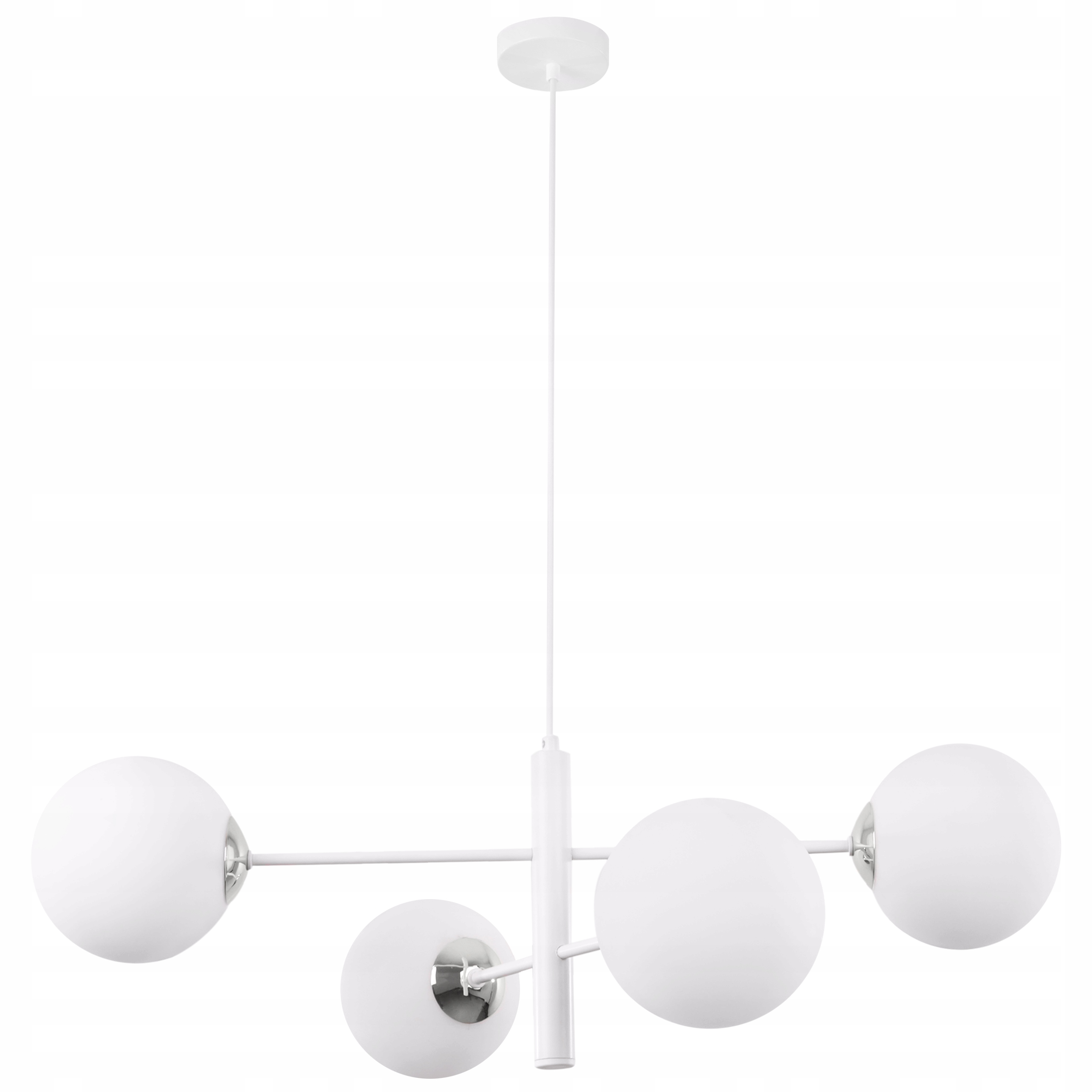 Závesná Stropná Lampa Luster Biela Sklenené Gule Glamour Loft Do Obývačky