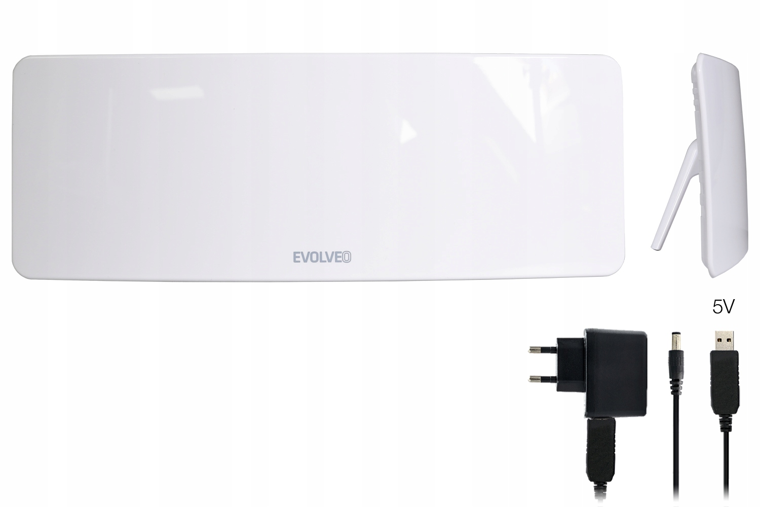 Evolveo Xany 1, 230/ 5V, aktívna izbová anténa Dab+/ DVB-T2, filter Lte,…