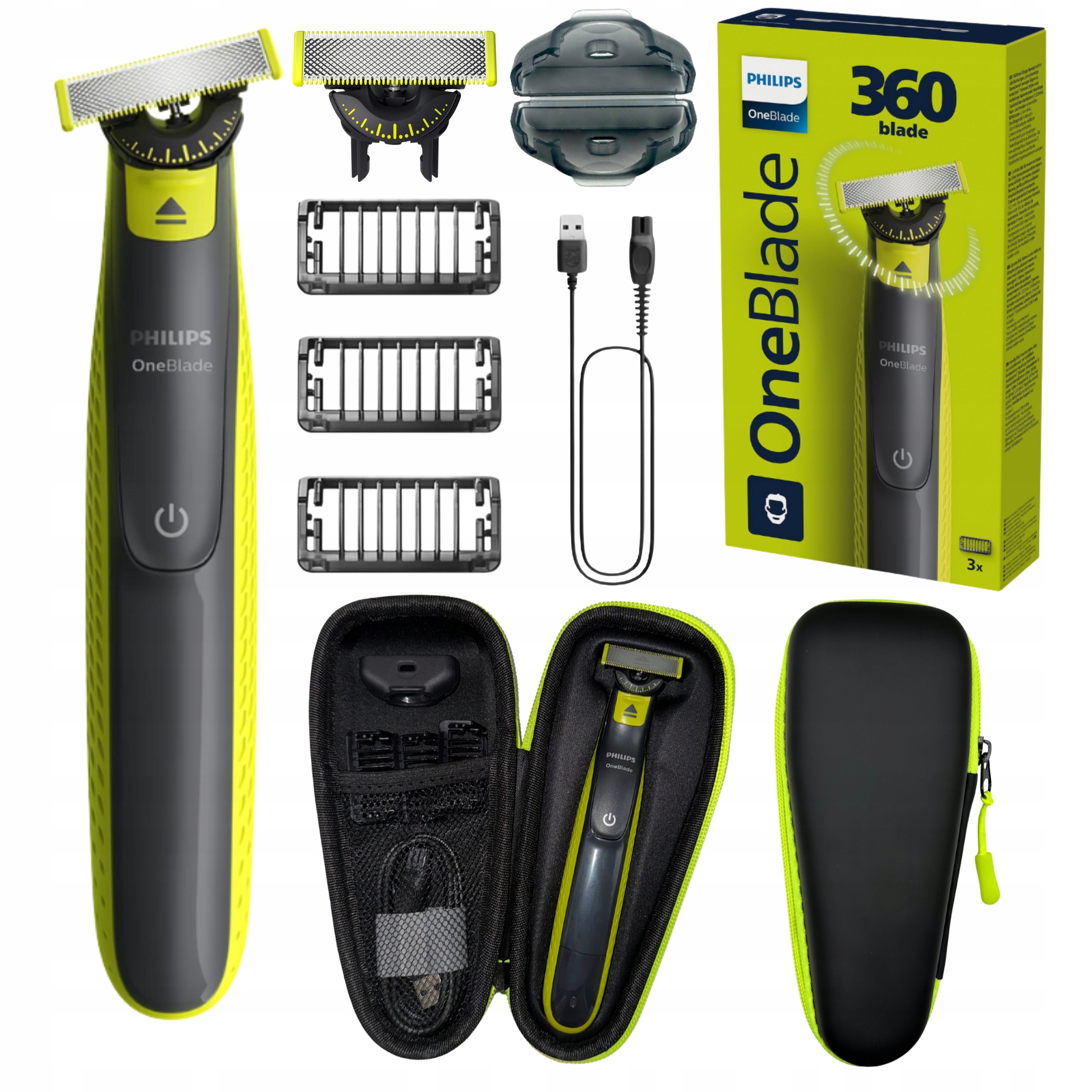 Golarka Philips Oneblade 360 Do Zarostu Dwustronna Trymer Do Golenia Etui