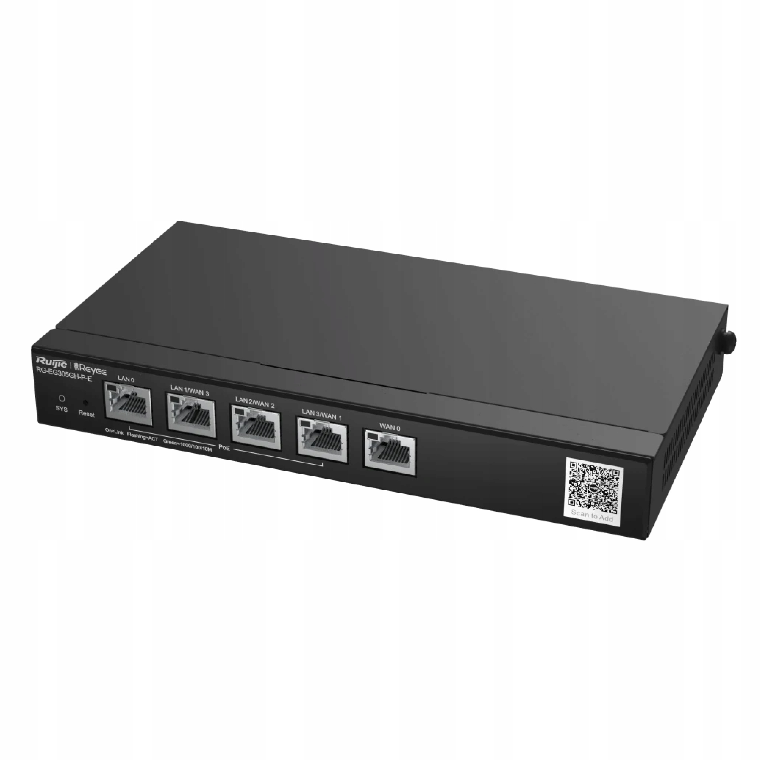 Drôtový Router Reyee RG-EG305GH-P-E, Vpn, 1X Lan, 1X Wan, 3X Lan/wan