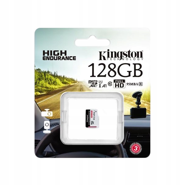Paměťová karta Kingston High-Endurance microSD 128GB Uhs-i U1 24/7 (registrační záznam