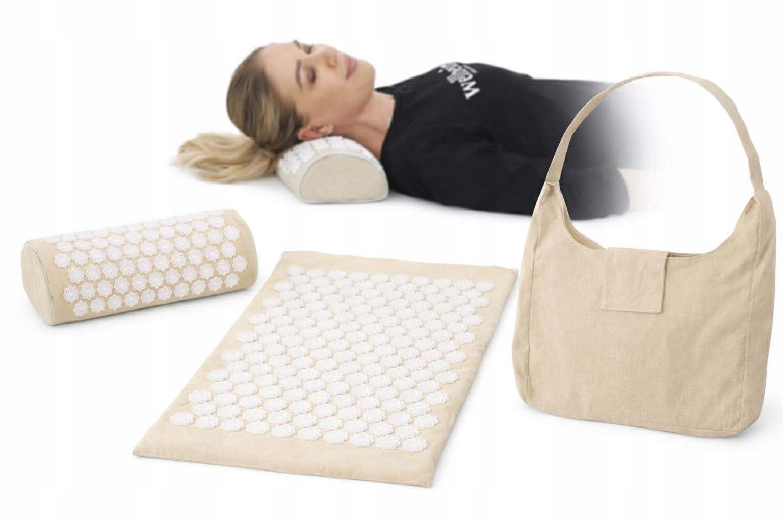 Mata akupresurowa ekologiczna/ zdrowotna z torbą i poduszką z kolcami