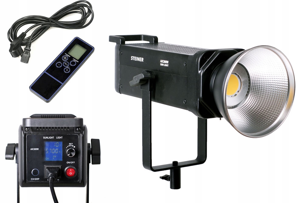 Výkonná Profesionální Led Studiová Lampa 3000W AK300 5500K Bowens Dálkové Ovládání