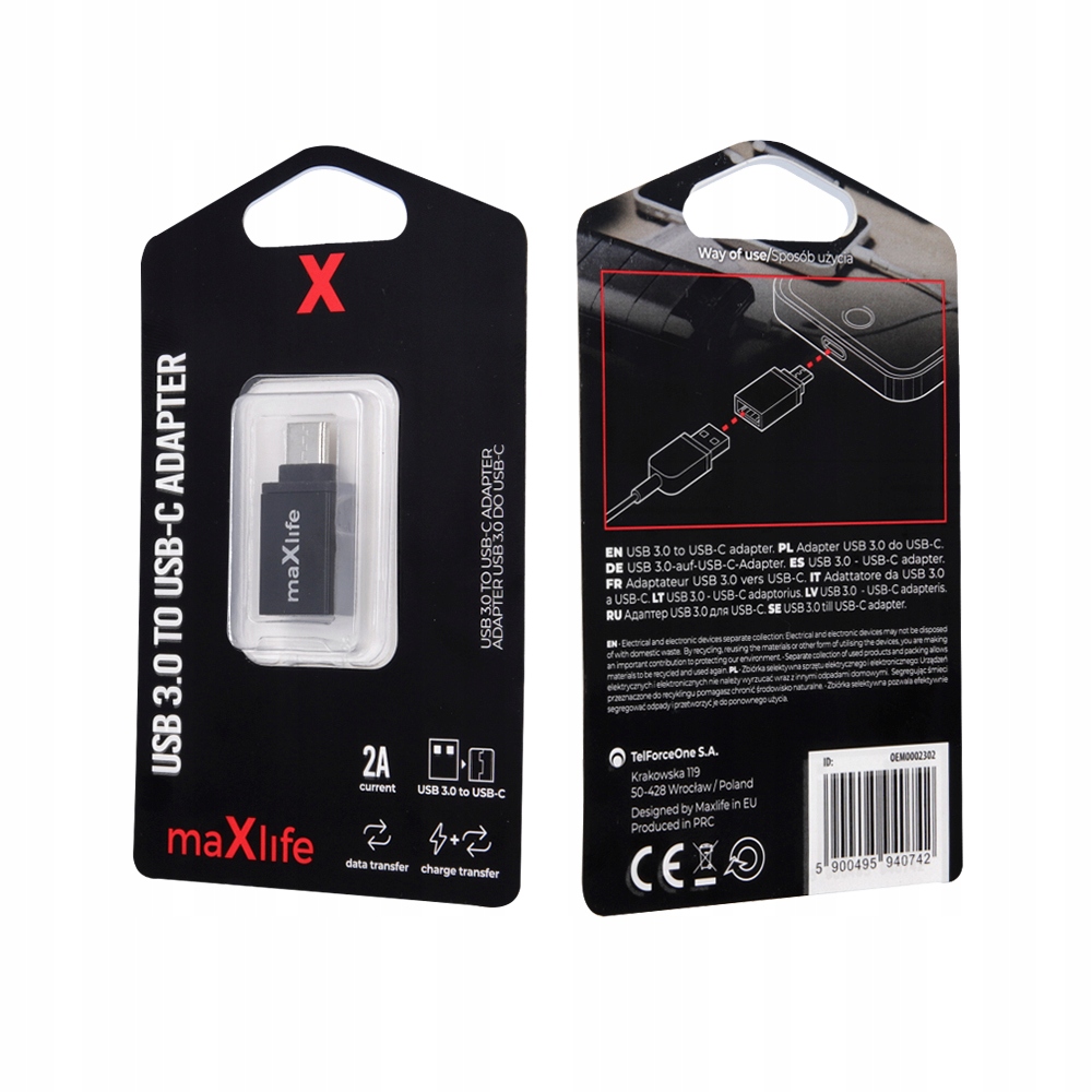 Maxlife adapter USB 3.0 do USB-C Producent TelForceOne