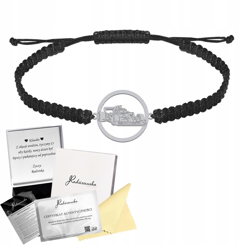 Pánský náramek Formule Formule 1 Ferrari Stříbro 925 Narozeniny Gravírování Bonus