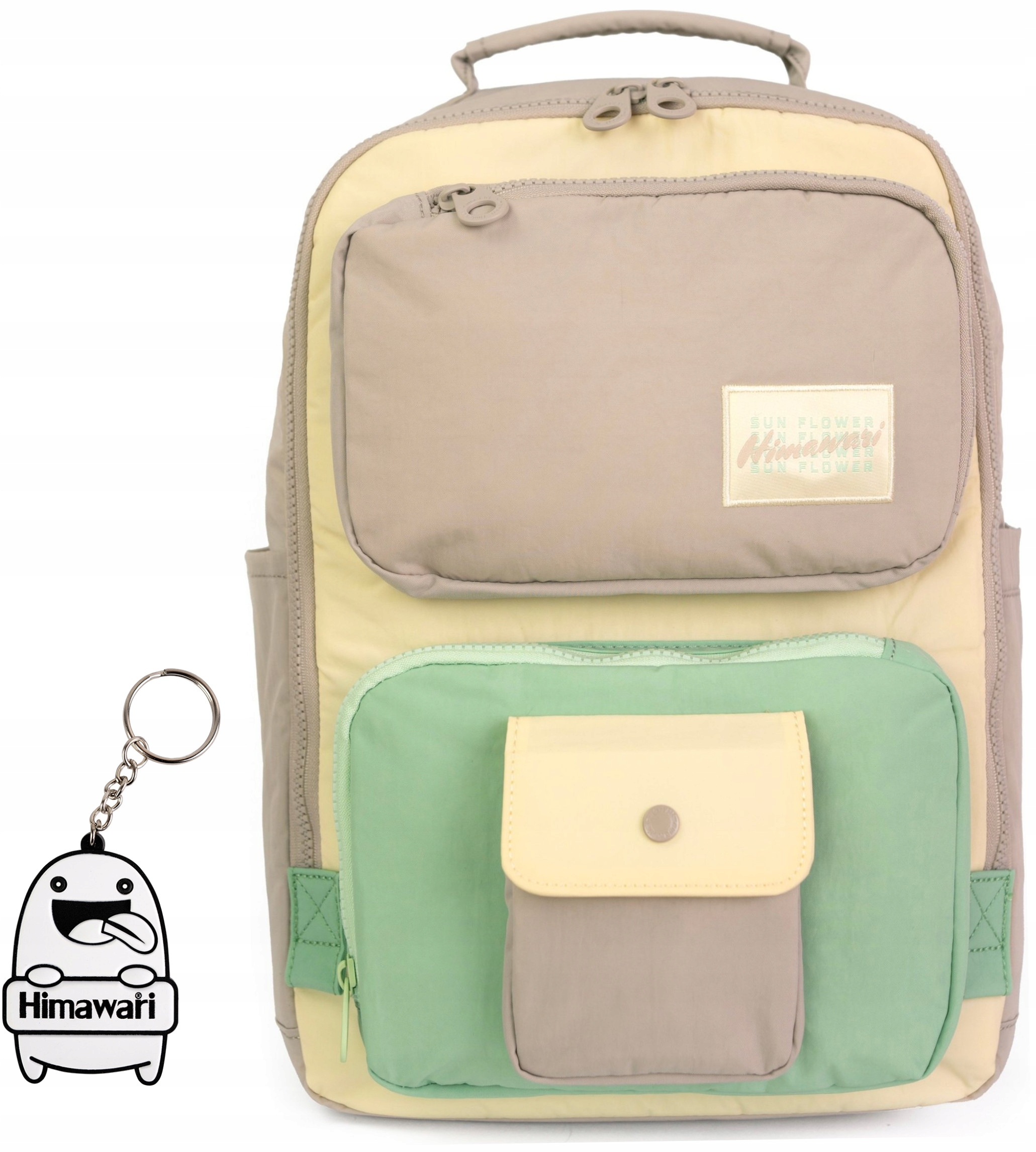 Batoh Himawari Retro S lehké příruční zavazadlo 90s, prostorný, béžový
