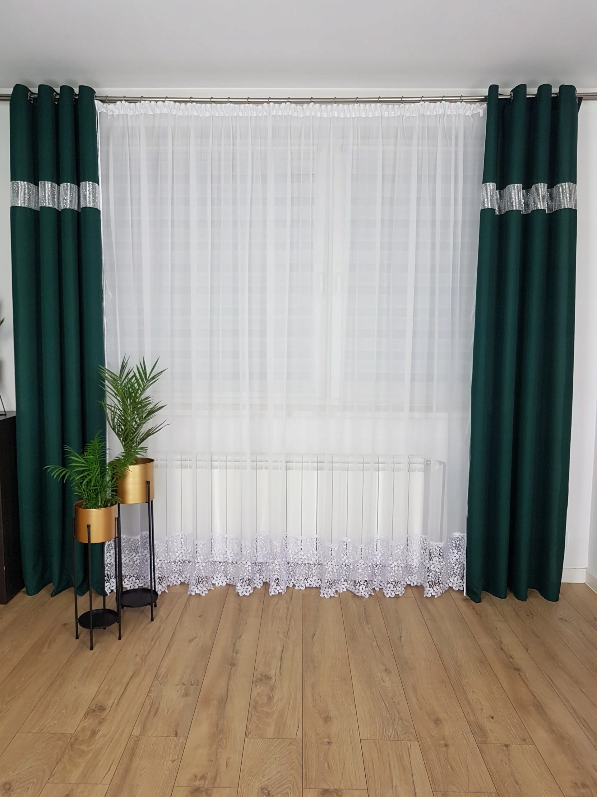 Długa Firana Z Gipiurą Kwiaty 30CM Woal Firany Do Jadalni Do Salonu 500/250