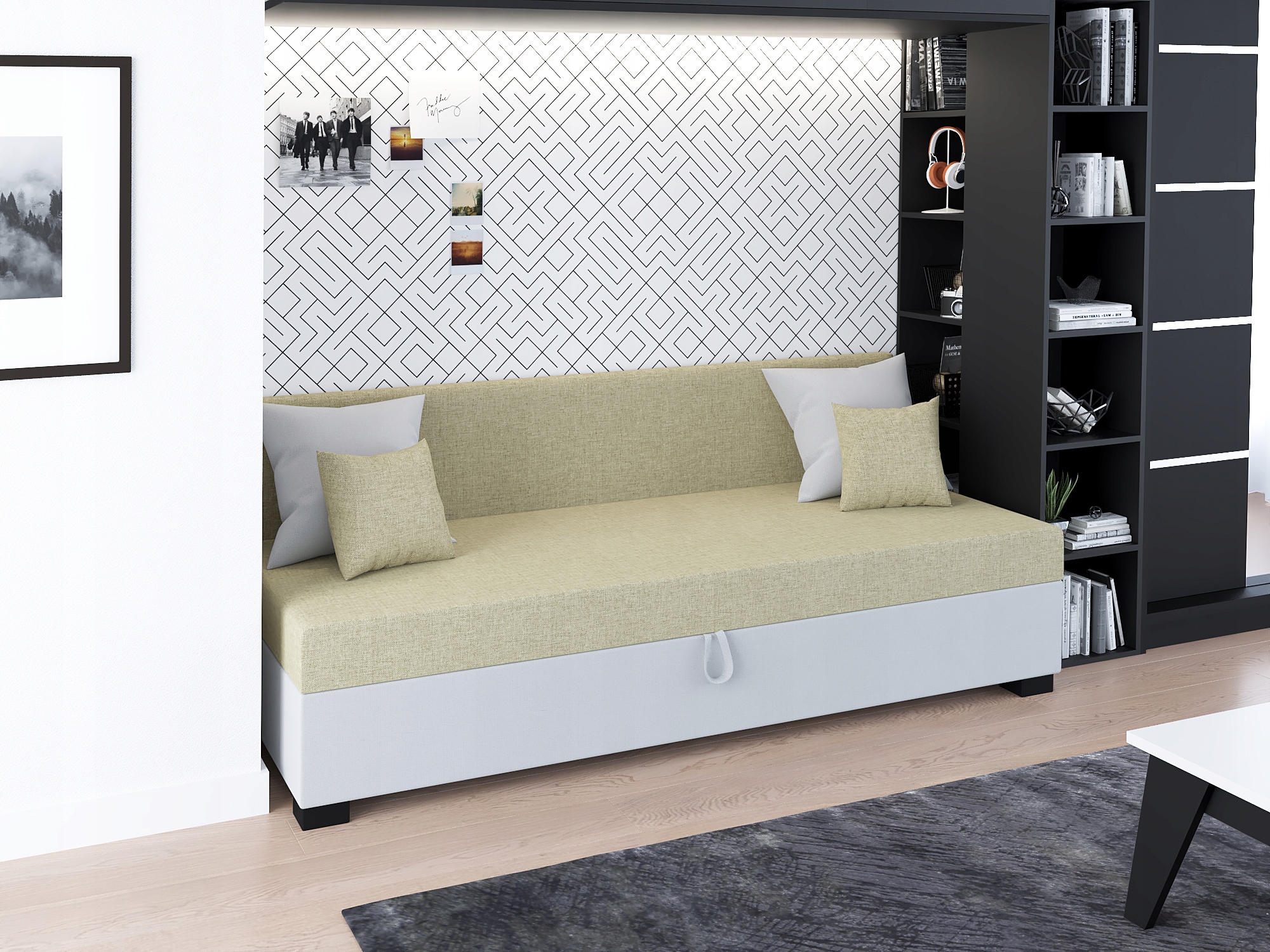 Kanapa Tapczan do spania Bob +poduszki Gratis Rodzaj łóżka tapczan