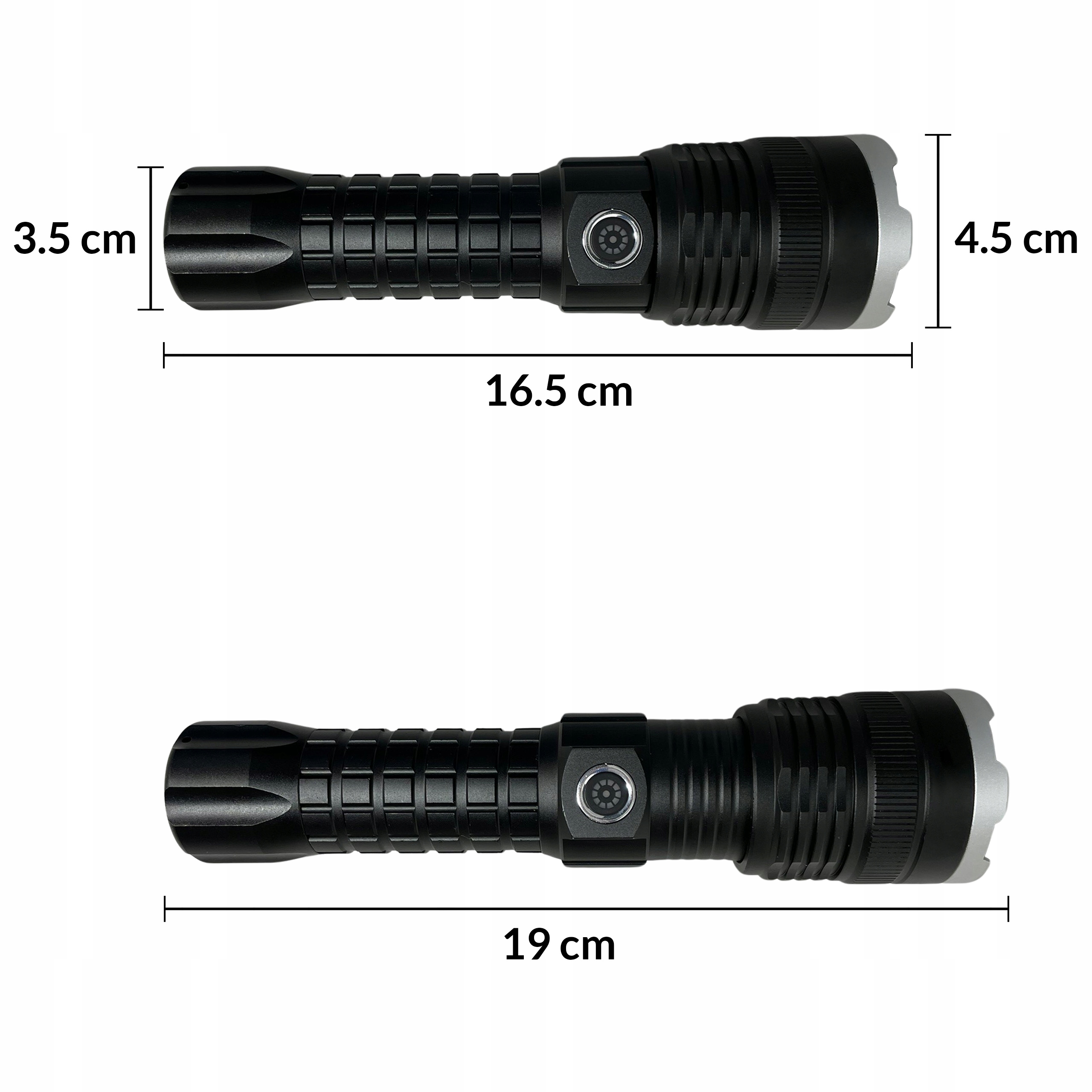 MOCNA LATARKA LED TAKTYCZNA P90 ZOOM WOJSKOWA USB-C AKUMULATOROWA SZPERACZ Model MOCNA LATARKA LED CREE ZOOM SZPERACZ XHP90 USB-C