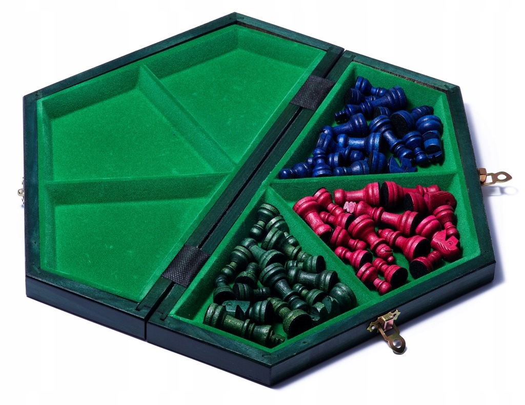 SZACHY DLA TRZECH DREWNIANE KOLOROWE 35cm ZESTAW POLSKA GRA SZACHOWNICA Nazwa SZACHY DLA TRZECH / TRÓJKI GRACZY KOLOROWE DUŻE