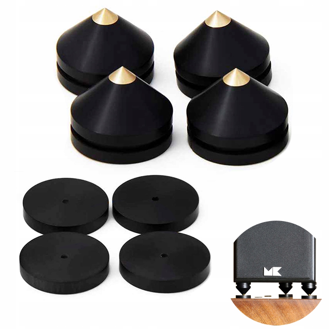 KOLCE PODKŁADKI POD KOLUMNY GŁOŚNIKI PRZYKLEJANE